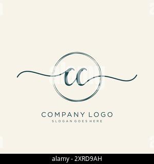 CC Initial Handschrift Logo Design Stock Vektor