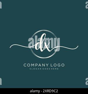 DX Initial Handschrift Logo Design Stock Vektor