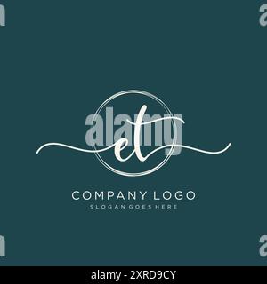 ET Initial Handschrift Logo Design Stock Vektor