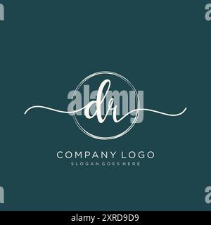 DR Initial Handschrift Logo Design Stock Vektor