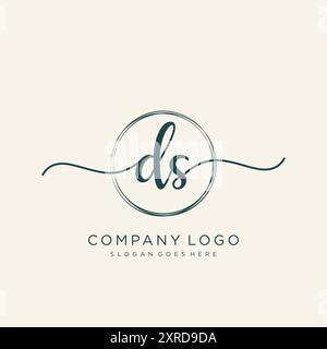 DS Initial Handschrift Logo Design Stock Vektor