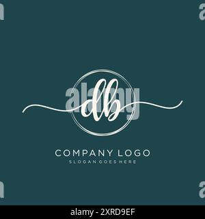 DB Initial Handschrift Logo Design Stock Vektor