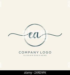 EA Initial Handschrift Logo Design Stock Vektor