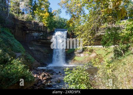 Der Minnehaha fällt im Minnehaha Regional Park in Minneapolis, Minnesota, USA Stockfoto