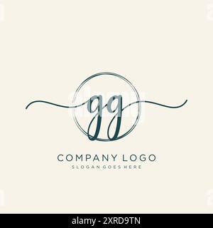 GG Initial Handschrift Logo Design Stock Vektor