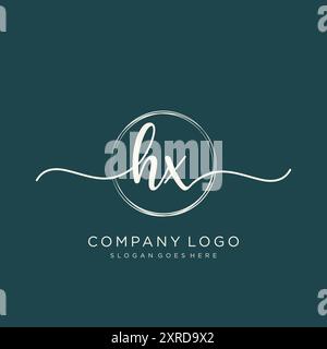 HX Initial Handschrift Logo Design Stock Vektor
