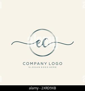 EG-Logo-Design für die erste Handschrift Stock Vektor