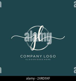 JL Initial Handschrift Logo Design Stock Vektor