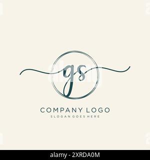 GS Initial Handschrift Logo Design Stock Vektor