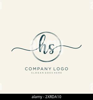 HS Initial Handschrift Logo Design Stock Vektor