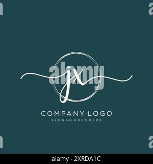 JX Initial Handschrift Logo Design Stock Vektor