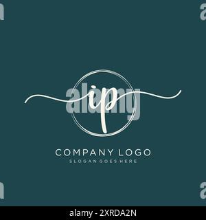 IP Initial Handschrift Logo Design Stock Vektor