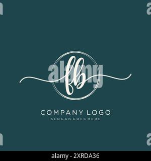 FB Initial Handschrift Logo Design Stock Vektor