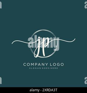 JP Initial Handschrift Logo Design Stock Vektor