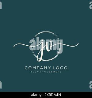 JV Initial Handschrift Logo Design Stock Vektor
