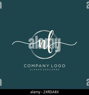 NF Initial Handschrift Logo Design Stock Vektor
