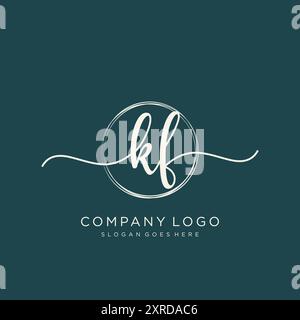 KF Initial Handschrift Logo Design Stock Vektor