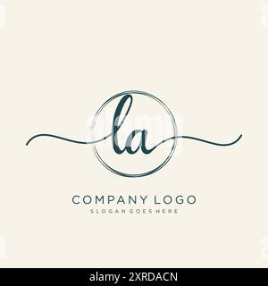 LA Initial Handschrift Logo Design Stock Vektor