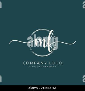 MF Initial Handschrift Logo Design Stock Vektor