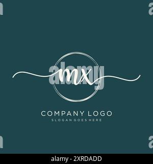 MX Initial Handschrift Logo Design Stock Vektor
