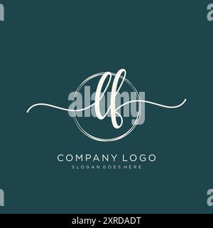 LF Initial Handschrift Logo Design Stock Vektor