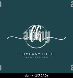 LH Initial Handschrift Logo Design Stock Vektor