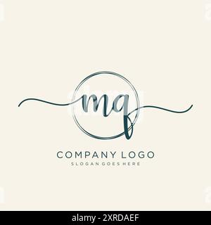 MQ Initial Handschrift Logo Design Stock Vektor