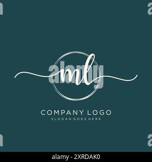 ML Initial Handschrift Logo Design Stock Vektor