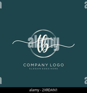 TB Initial Handschrift Logo Design Stock Vektor