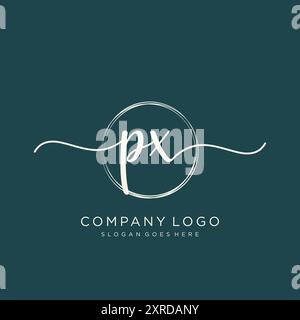 PX Initial Handschrift Logo Design Stock Vektor