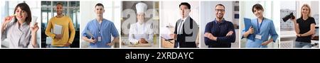 Verschiedene Berufe Collagen, Fotos verschiedener Menschen Stockfoto
