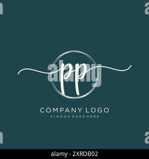 PP Initial Handschrift Logo Design Stock Vektor