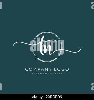 TN Initial Handschrift Logo Design Stock Vektor