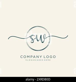 SW Initial Handschrift Logo Design Stock Vektor