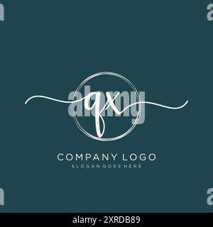 QX Initial Handschrift Logo Design Stock Vektor