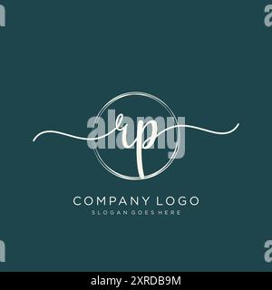 RP Initial Handschrift Logo Design Stock Vektor