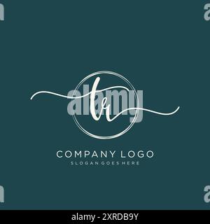 TR Initial Handschrift Logo Design Stock Vektor