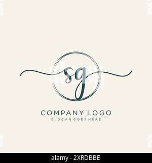SG Initial Handschrift Logo Design Stock Vektor