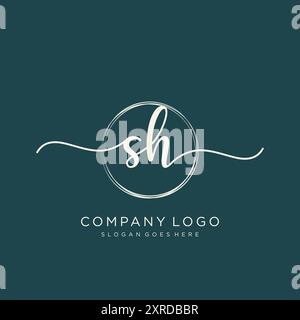 SH Initial Handschrift Logo Design Stock Vektor