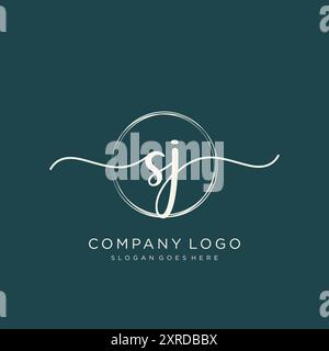 SJ Initial Handschrift Logo Design Stock Vektor