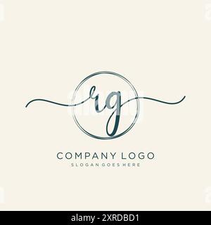 RG Initial Handschrift Logo Design Stock Vektor