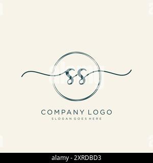 SS Initial Handschrift Logo Design Stock Vektor