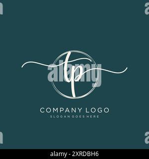 TP Initial Handschrift Logo Design Stock Vektor