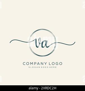 VA Initial Handschrift Logo Design Stock Vektor