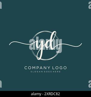 YD Initial Handschrift Logo Design Stock Vektor