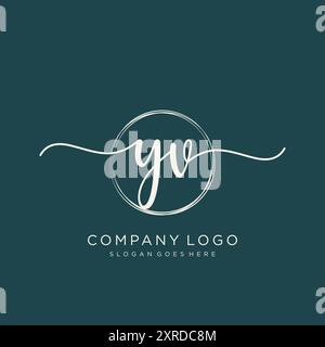 YV Initial Handschrift Logo Design Stock Vektor