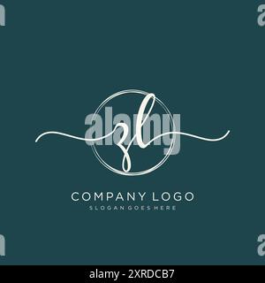 ZL Initial Handschrift Logo Design Stock Vektor