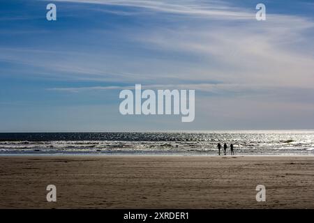 Forks, WA, USA - 25. Juni 2022: Touristen genießen einen heißen Sommertag an einem Strand im Bundesstaat Washington Stockfoto