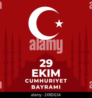 29 Ekim türkische Armee Tag Feier Illustration Stock Vektor