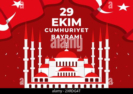 29 Ekim türkische Streitkräfte Tag Feier Hintergrund Design Stock Vektor